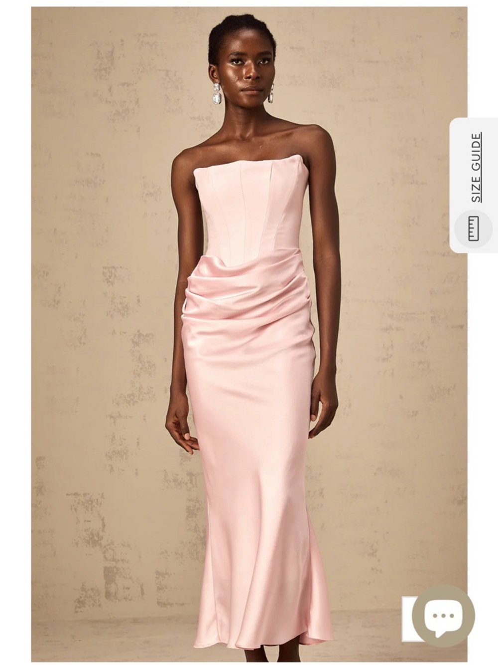 Aurore Strapless Ruched Satin Evening Dress - Light Pink